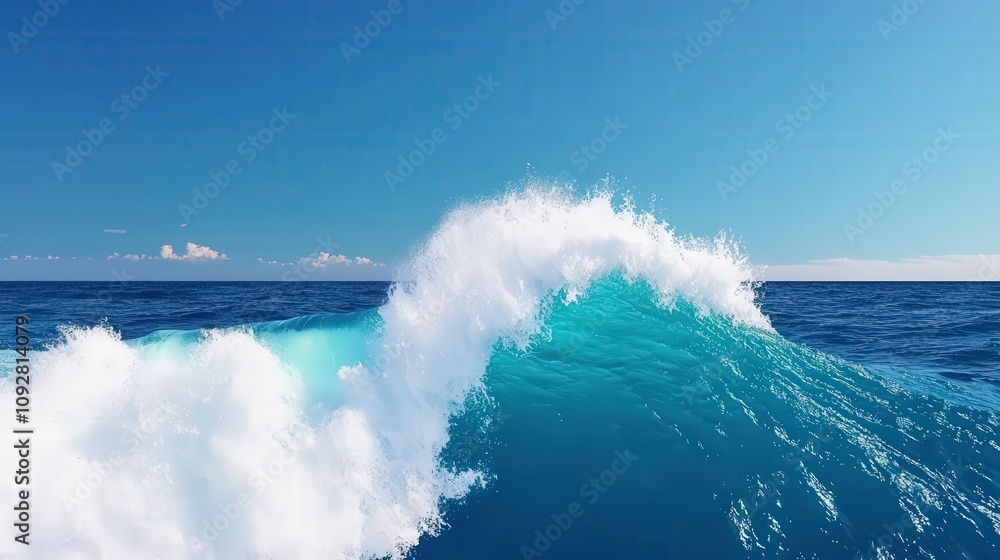 Energetic ocean waves rising and splashing before hitting the shore, ocean rise, wave energy Energetic ocean waves rising and splashing before hitting the shore, ocean rise, wave energy