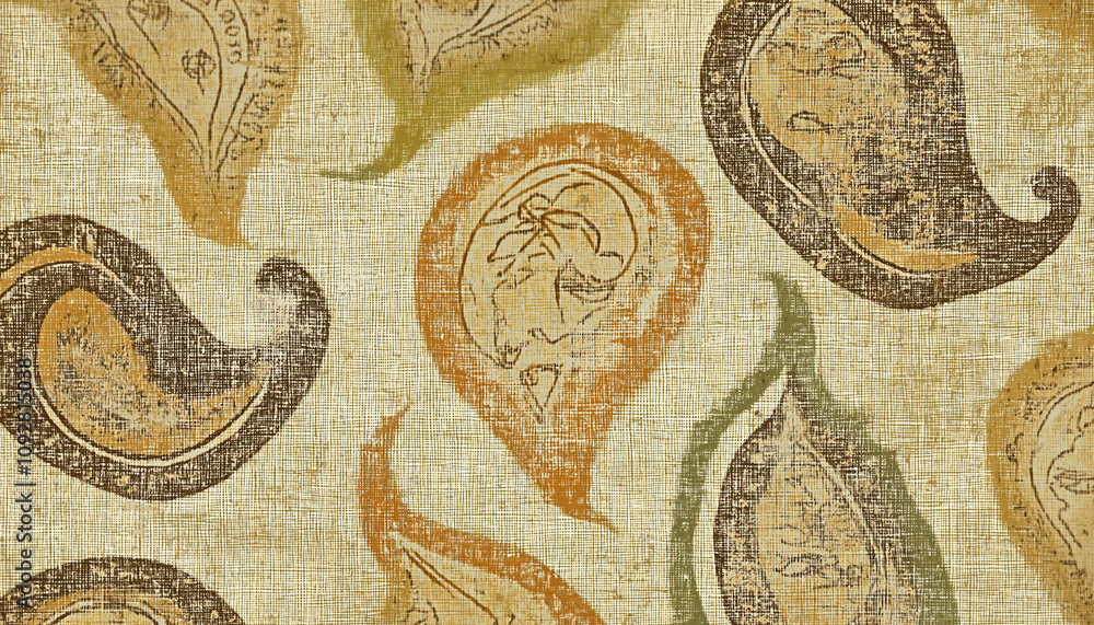 Obraz premium Rustic Paisley Pattern with Earthy Tones