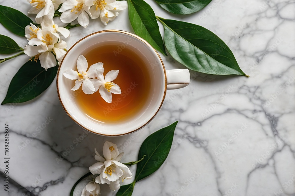 Cup of tea with jasmine, isolated on white
Cup of tea with jasmine, isolated on white
