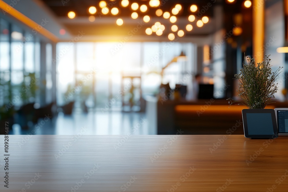 A stylish, open office environment beautifully illuminated by ambient lighting, featuring natural elements and modern decor, offering a warm, inviting atmosphere. A stylish, open office environment beautifully illuminated by ambient lighting, featuring natural elements and modern decor, offering a warm, inviting atmosphere.