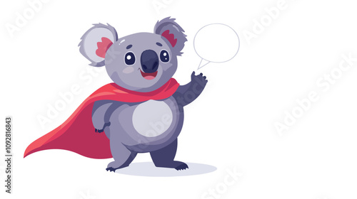 Adorable Koala Superhero Concept in Action Posing, Creative Fictional Character Design