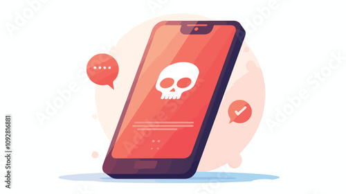 Professional Smartphone Malware Notification Caution Image