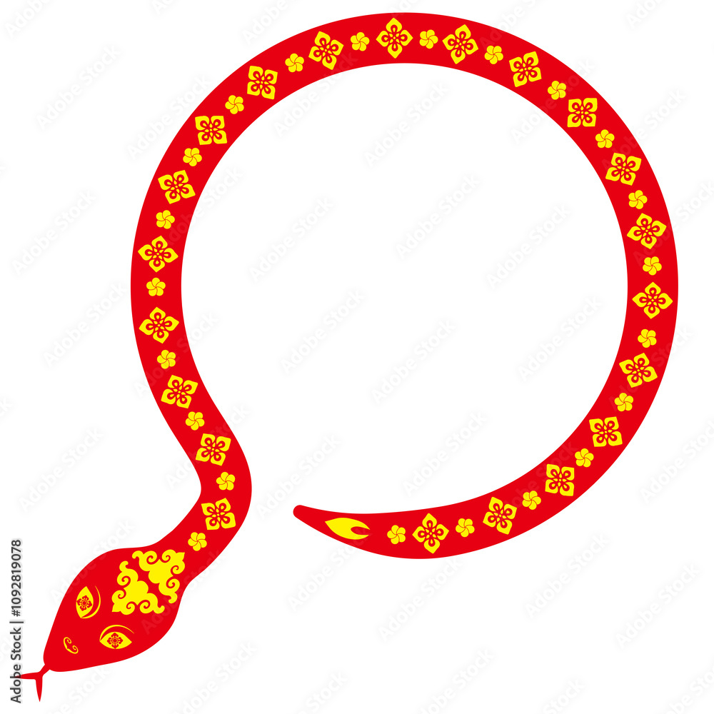 Chinese New Year of Snake illustration frame Chinese New Year of Snake illustration frame