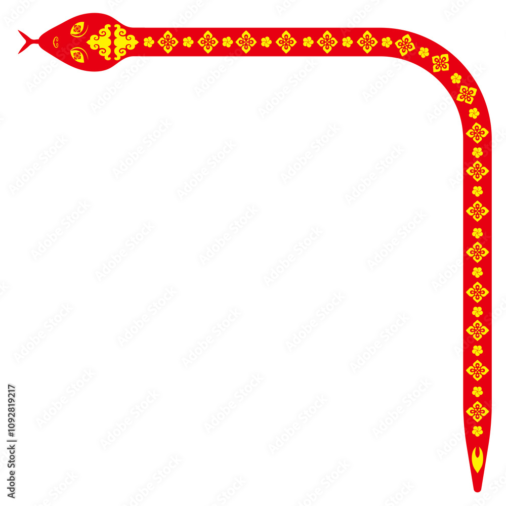 Obraz premium Chinese New Year of Snake illustration frame