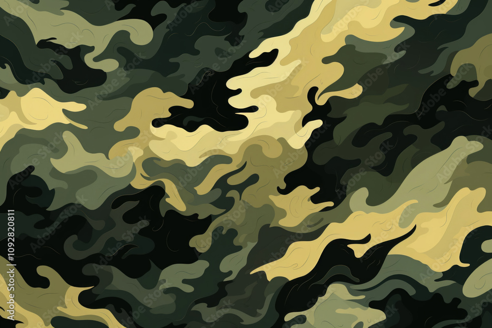 Fototapeta premium Army camouflage pattern on a green background. ,. 
