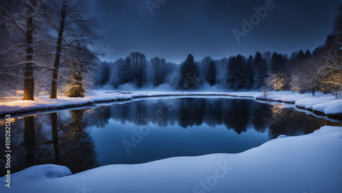 winter with lake