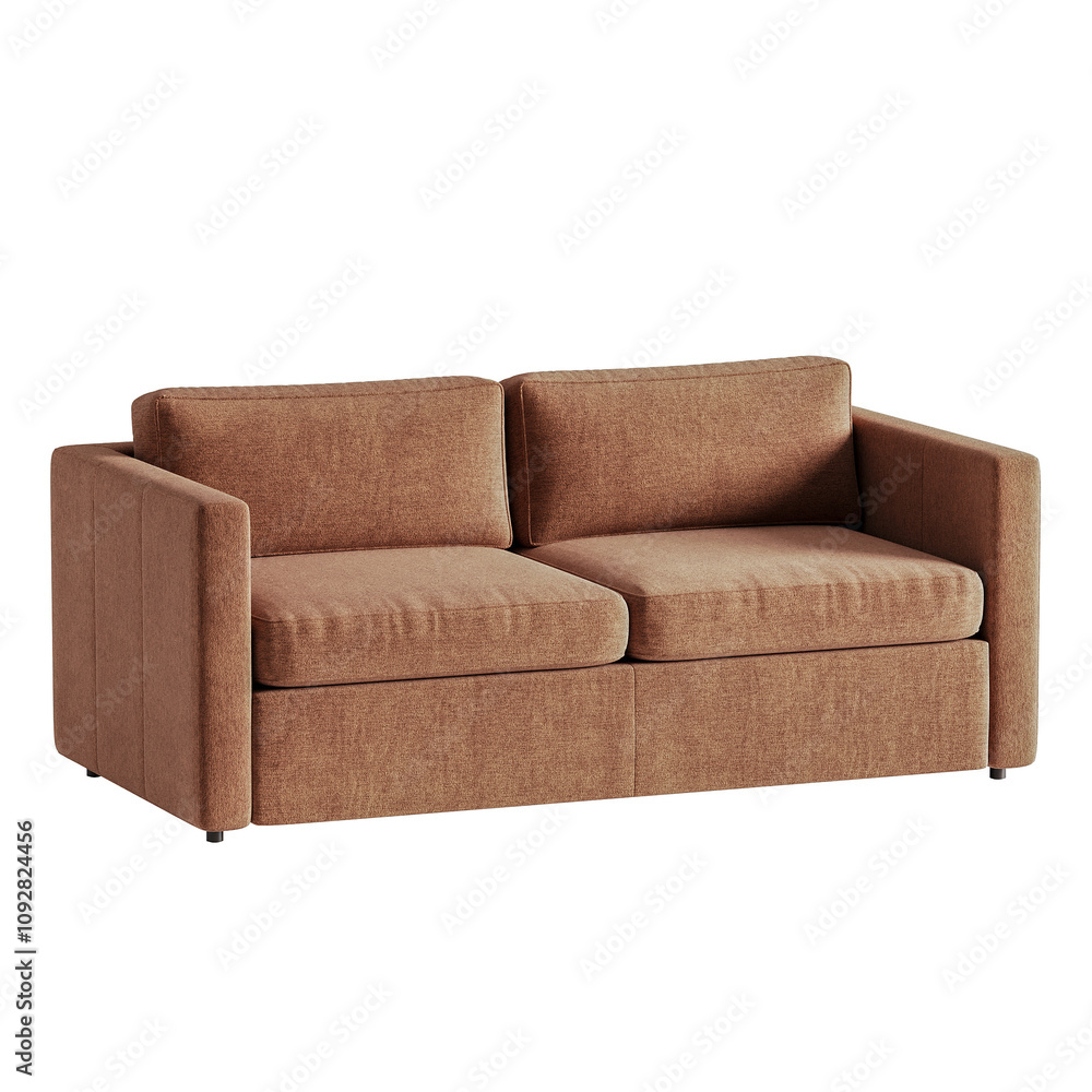 Fototapeta premium A brown couch with two pillows on it