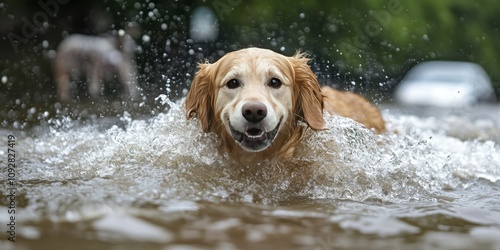 Wallpaper Mural Flood waters can create a severe threat to animals. Many animals struggle to swim or remain buoyant in swift currents, leading to potential entrapment, injury, or drowning risks. Flood waters greatly Torontodigital.ca