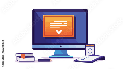 Modern Vector Icon for Updating and Renewing Documents Online in Internet Service