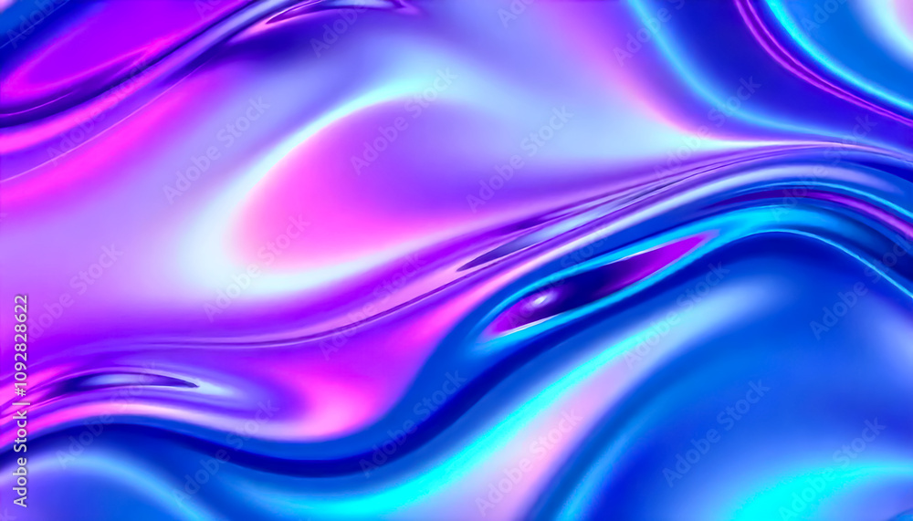 3D Metallic Liquid Waves with Shiny Finish 3D Metallic Liquid Waves with Shiny Finish