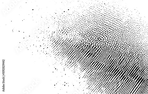 Vector brush texture. Distressed uneven grunge fingerprint background