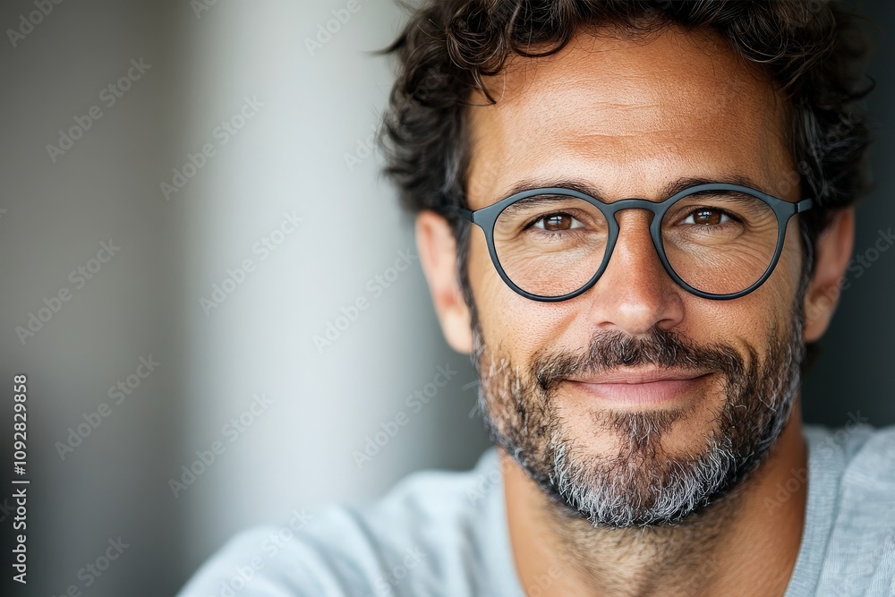 A close-up portrait of a man with glasses and a beard, smiling warmly, conveying friendliness and approachability, with clear detail and balanced lighting. A close-up portrait of a man with glasses and a beard, smiling warmly, conveying friendliness and approachability, with clear detail and balanced lighting.