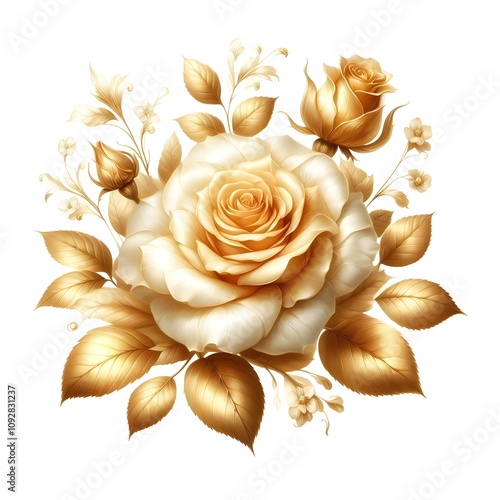 황금장미, 수채화 (golden rose, water colour)