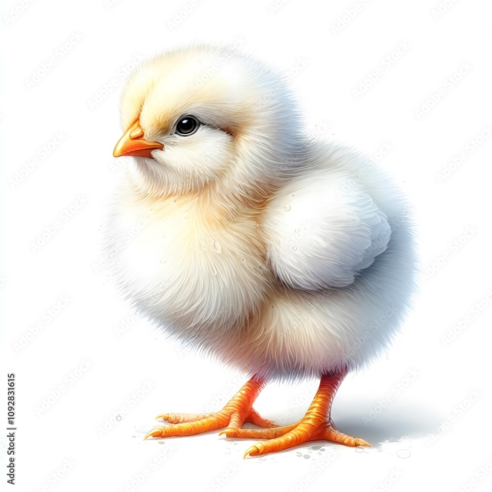 Fototapeta premium 노란 병아리, 수채화 (yellow chick, water colour)