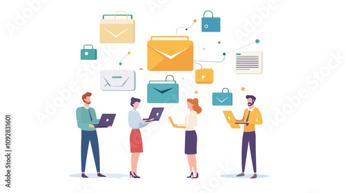 Data Transfer Concept: Characters Exchange in Technology