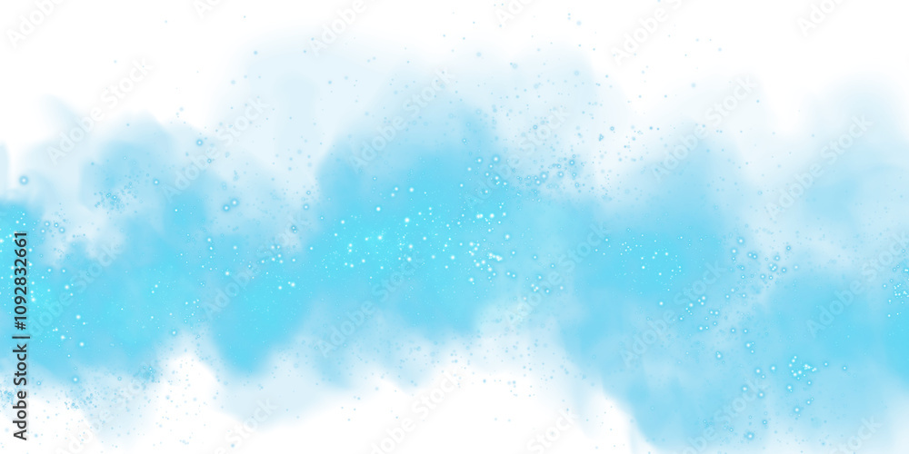 Fantastic blue smoke background. Magic blue smoke with glitter and small particles of twinkling stars. Fog with luminous particles. Blue vapor with stardust. Morning fog over land or water surface, ma Fantastic blue smoke background. Magic blue smoke with glitter and small particles of twinkling stars. Fog with luminous particles. Blue vapor with stardust. Morning fog over land or water surface, ma