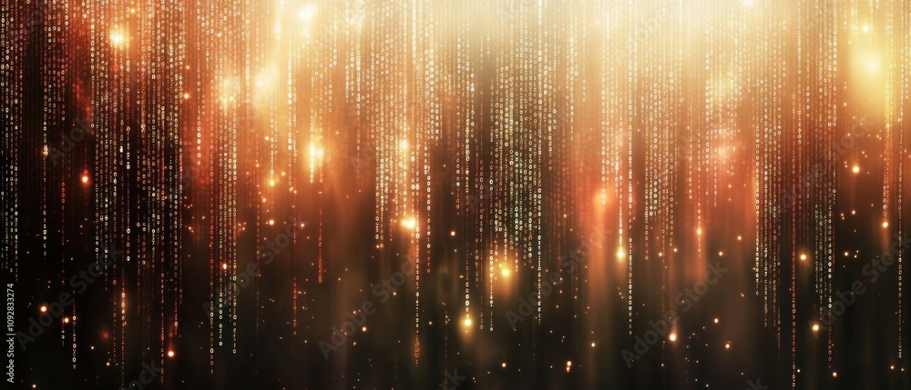 A shimmering backdrop of glowing lights, creating a magical, ethereal atmosphere. A shimmering backdrop of glowing lights, creating a magical, ethereal atmosphere.