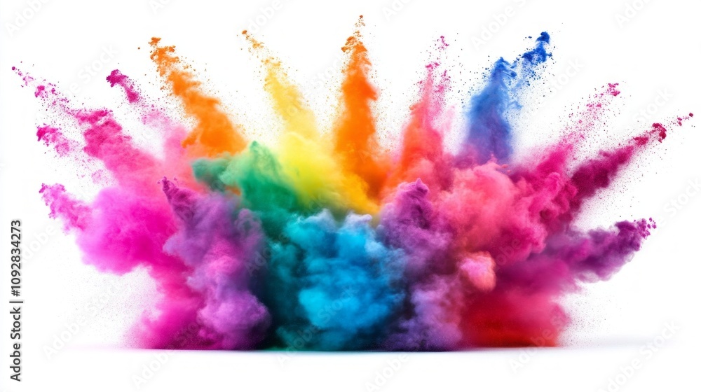 A colorful explosion of smoke and dust A colorful explosion of smoke and dust