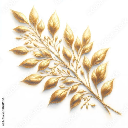 황금색 나뭇잎, 황금색 나뭇가지, 파스텔화 (golden leave, golden branche, pastel painting)