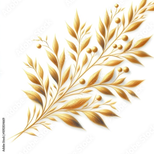 황금색 나뭇잎, 황금색 나뭇가지, 파스텔화 (golden leave, golden branche, pastel painting)