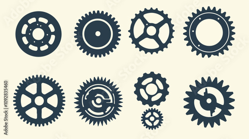 Gear Icon Vector Graphic Pictogram for Modern Technology Design