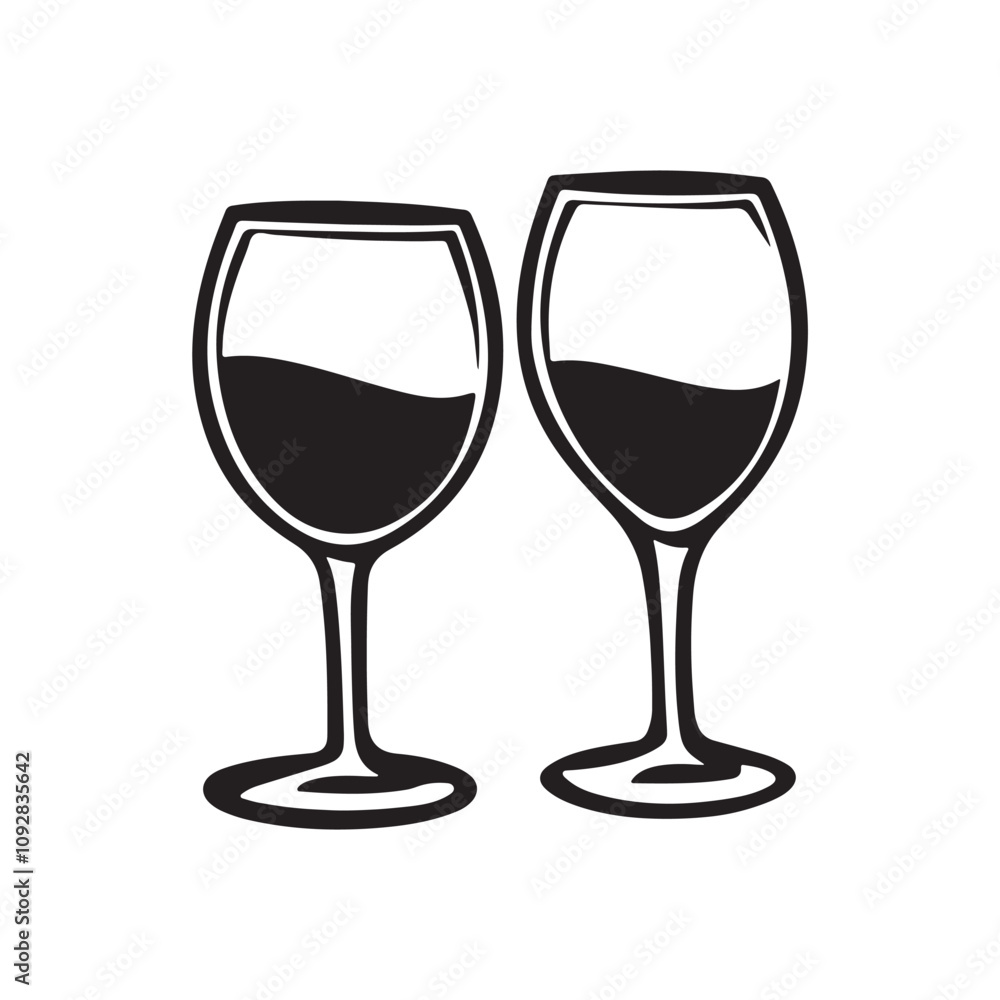 drink glasses isolated vector elements outline symbol for web design on white background drink glasses isolated vector elements outline symbol for web design on white background