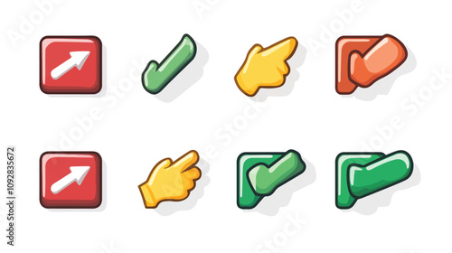 Click Here Button with Hand Cursor Pointer for Website Navigation and User Interaction