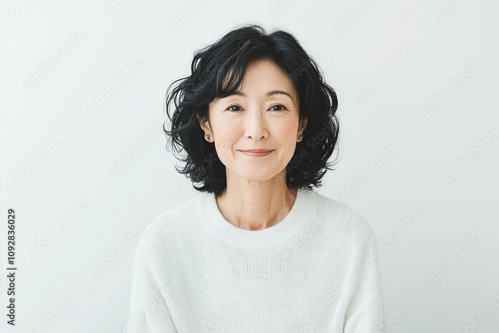 中年女性のポートレート、笑顔、40代 中年女性のポートレート、笑顔、40代