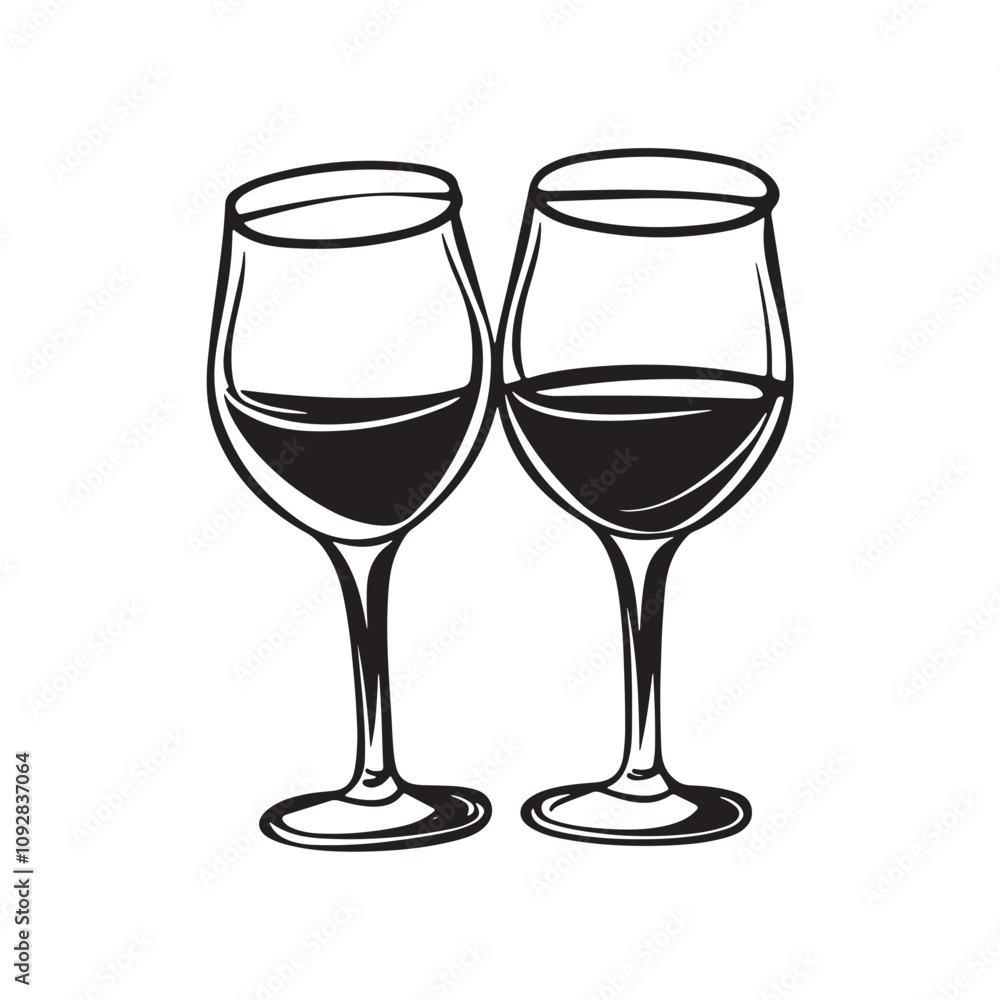 glass of water isolated vector elements outline symbol for web design on white background glass of water isolated vector elements outline symbol for web design on white background