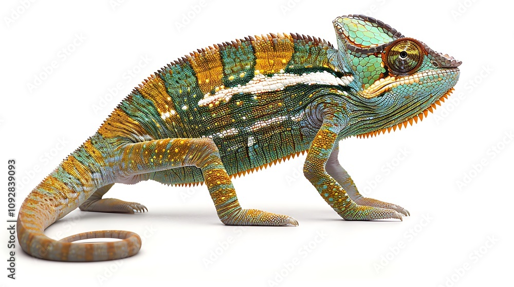 Obraz premium chameleon on a white background