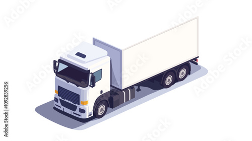 Isometric Empty Freight Transport Truck Icon for Transportation Concepts