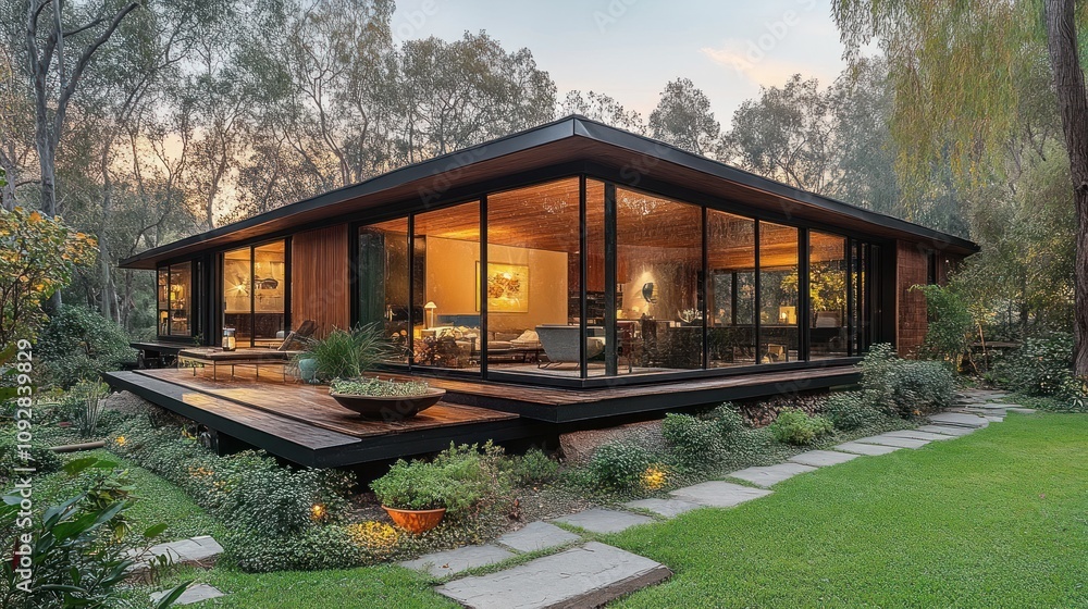 Modern Glass House nestled in Lush Greenery Modern Glass House nestled in Lush Greenery