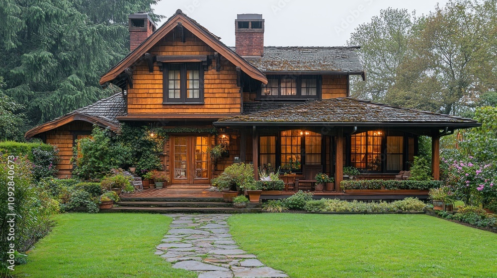 Charming Craftsman Style Home in Lush Green Garden Charming Craftsman Style Home in Lush Green Garden