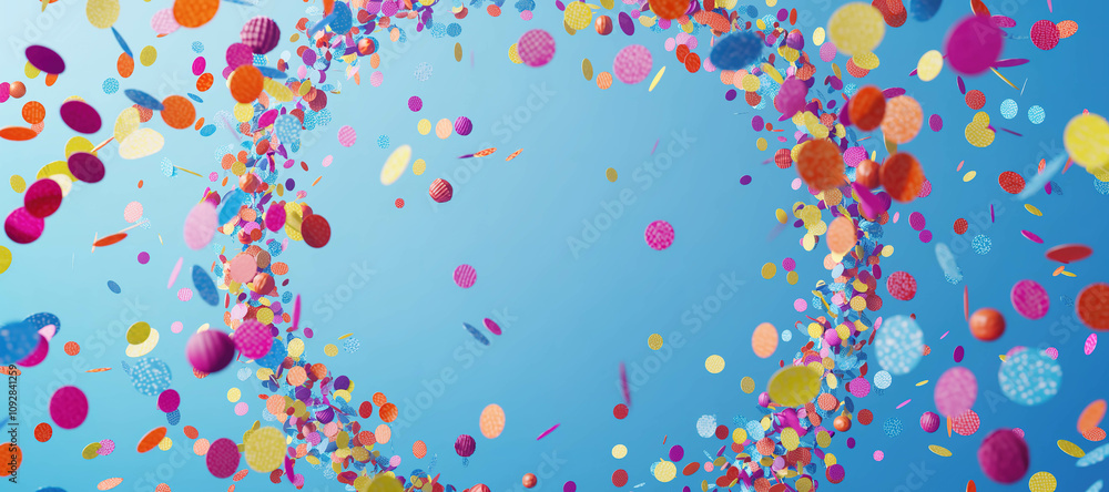 colorful circle party confetti ribbon frame background, round 51 colorful circle party confetti ribbon frame background, round 51
