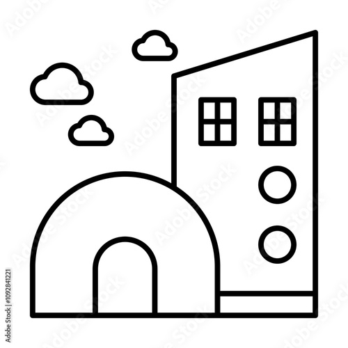 House Architecture of Building Construction Icons