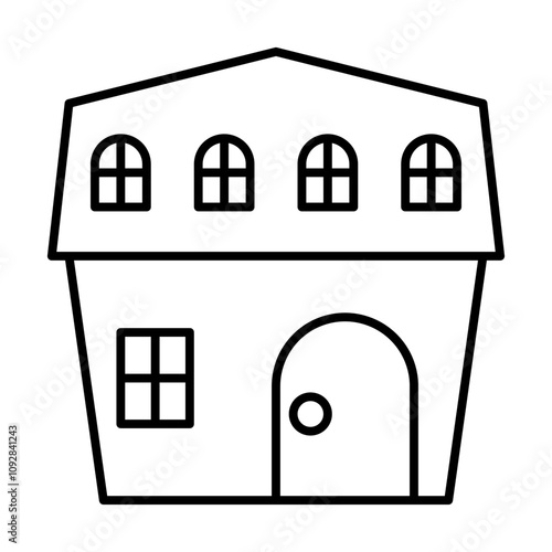 House Architecture of Building Construction Icons