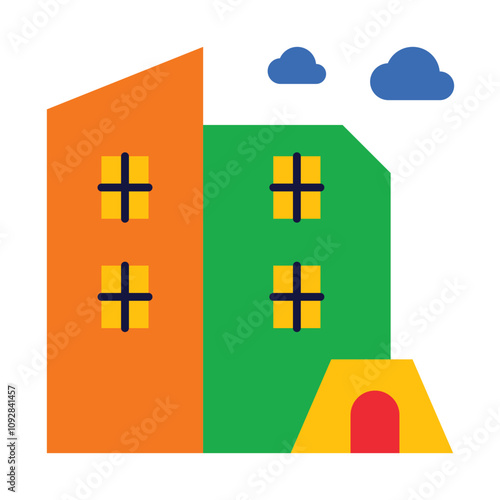 House Architecture of Building Construction Icons