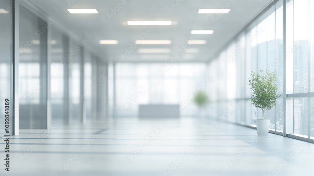 Blurred empty space office. Abstract light bokeh at office interior background for design Blurred empty space office. Abstract light bokeh at office interior background for design