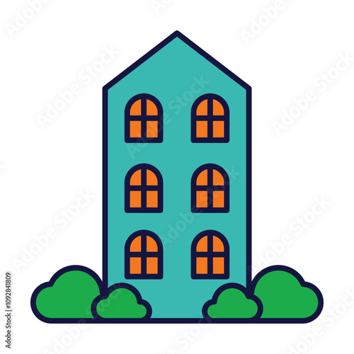 House Architecture of Building Construction Icons