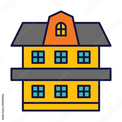 House Architecture of Building Construction Icons