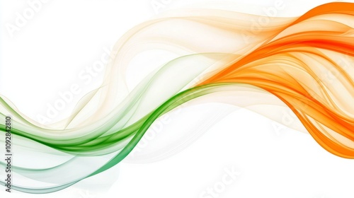 Fototapeta Naklejka Na Ścianę i Meble -  Abstract backgrounds in the colors of the Indian flag, orange, white, and green, with gradient designs.