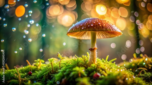 Wallpaper Mural Captivating Close-Up of Droplets on a Mushroom Amidst Lush Foliage in Willamette National Forest with Bokeh Effect Highlighting Nature's Beauty Torontodigital.ca