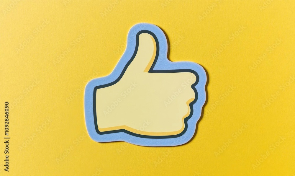 A thumbs-up icon on a yellow background, symbolizing approval and positivity. A thumbs-up icon on a yellow background, symbolizing approval and positivity.