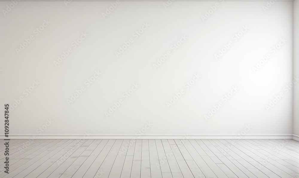 Minimalistic empty room with white walls Minimalistic empty room with white walls