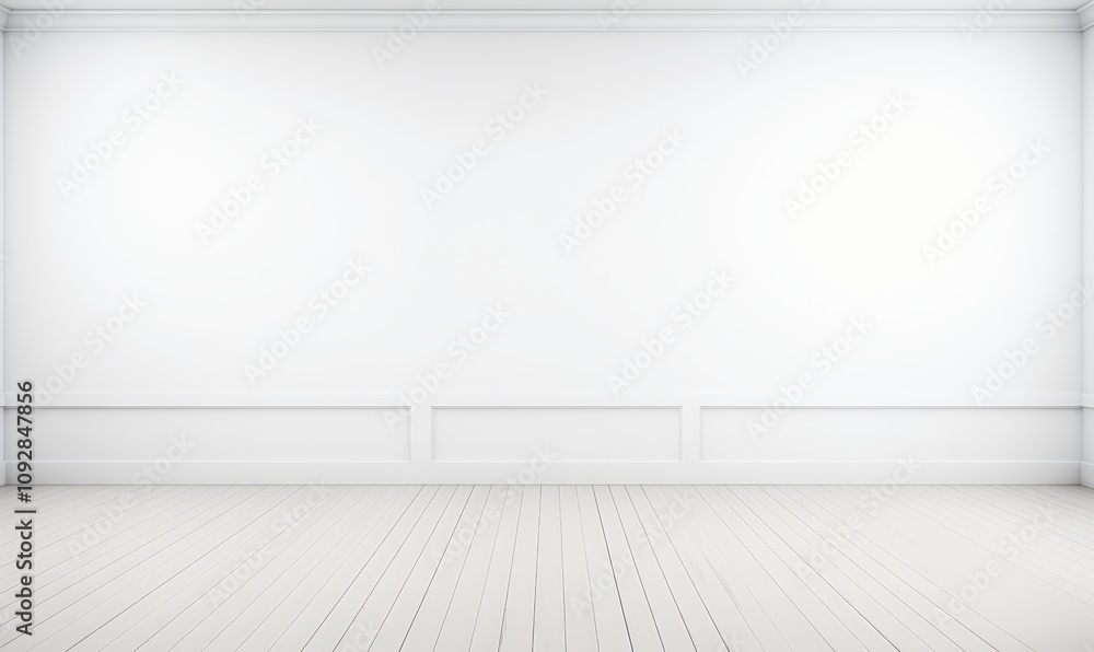 Empty bright room with white walls and floor Empty bright room with white walls and floor