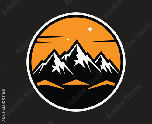 Mountain Hiking Adventure t-shirts Design_Outdoor Exploration Badge_Nature and Wilderness Icon, Vector illustration