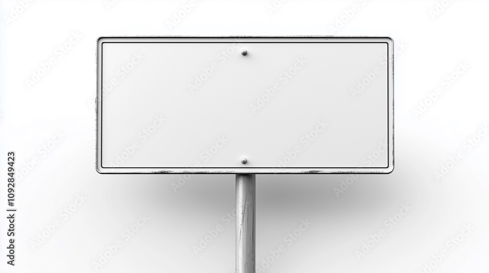 Obraz premium Blank Road Sign Isolated on a Pure White Background