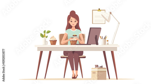 Professional Freelancer Eating Food at Workplace Video