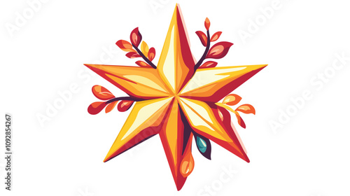 Festive Christmas Star Decoration with Glittering Design