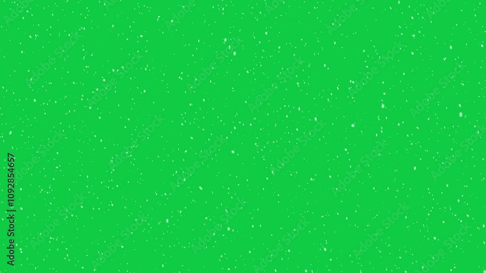 Snow falling animation on isolated green screen Snow falling animation on isolated green screen